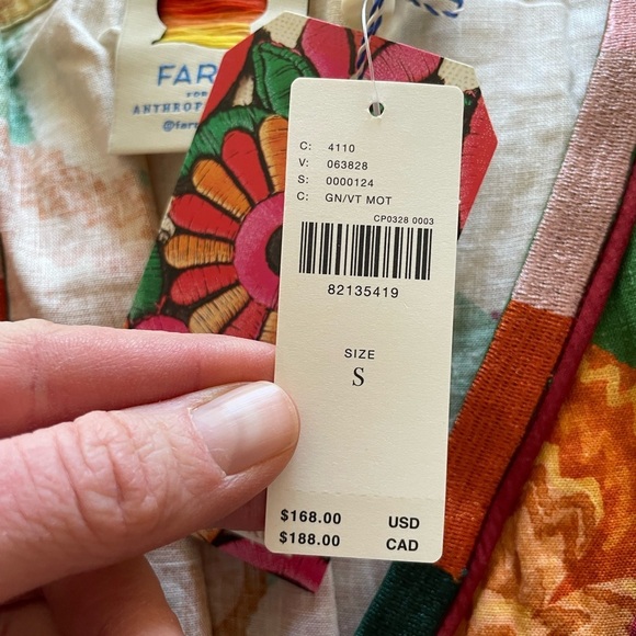 FARM Rio Puff Ruffle Sleeve Wrap Top in Floral NWT size small - Picture 9 of 16